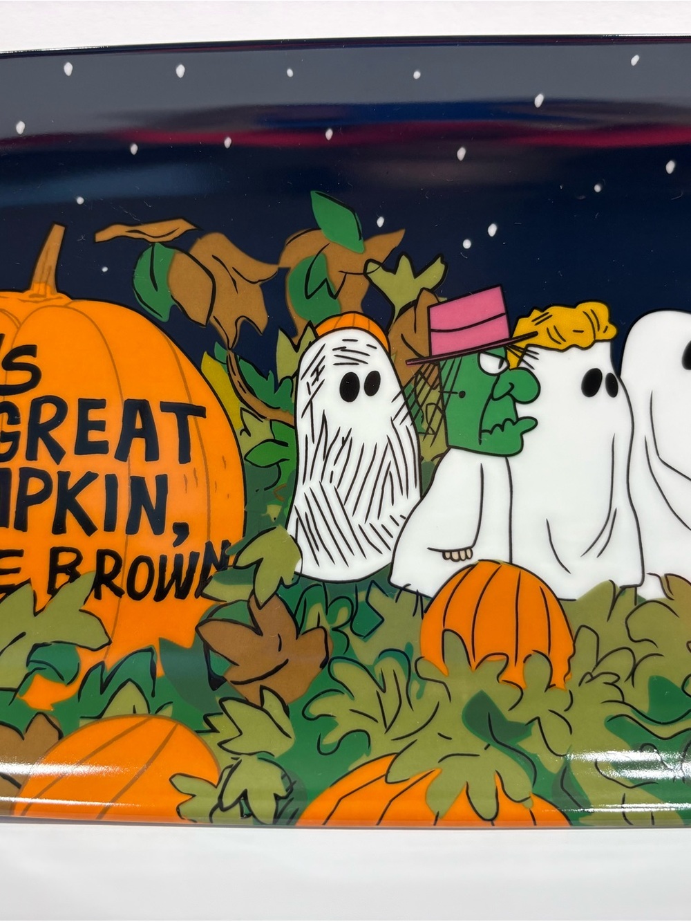 Peanuts Halloween Pumpkin Pet Feeding Tray - Black & Orange - Picture 8 of 12